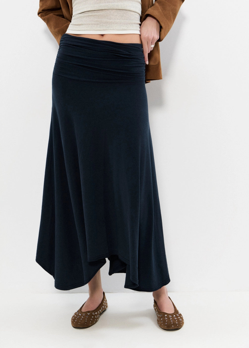 Falda fajin drapeado picos