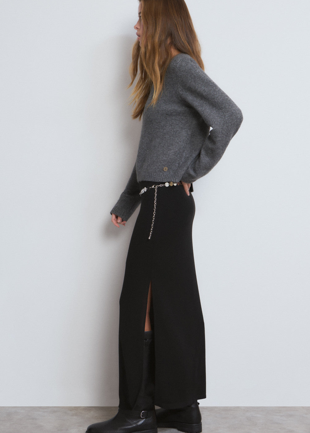 Falda larga cinturón