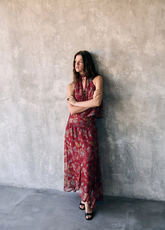 Falda larga estampada