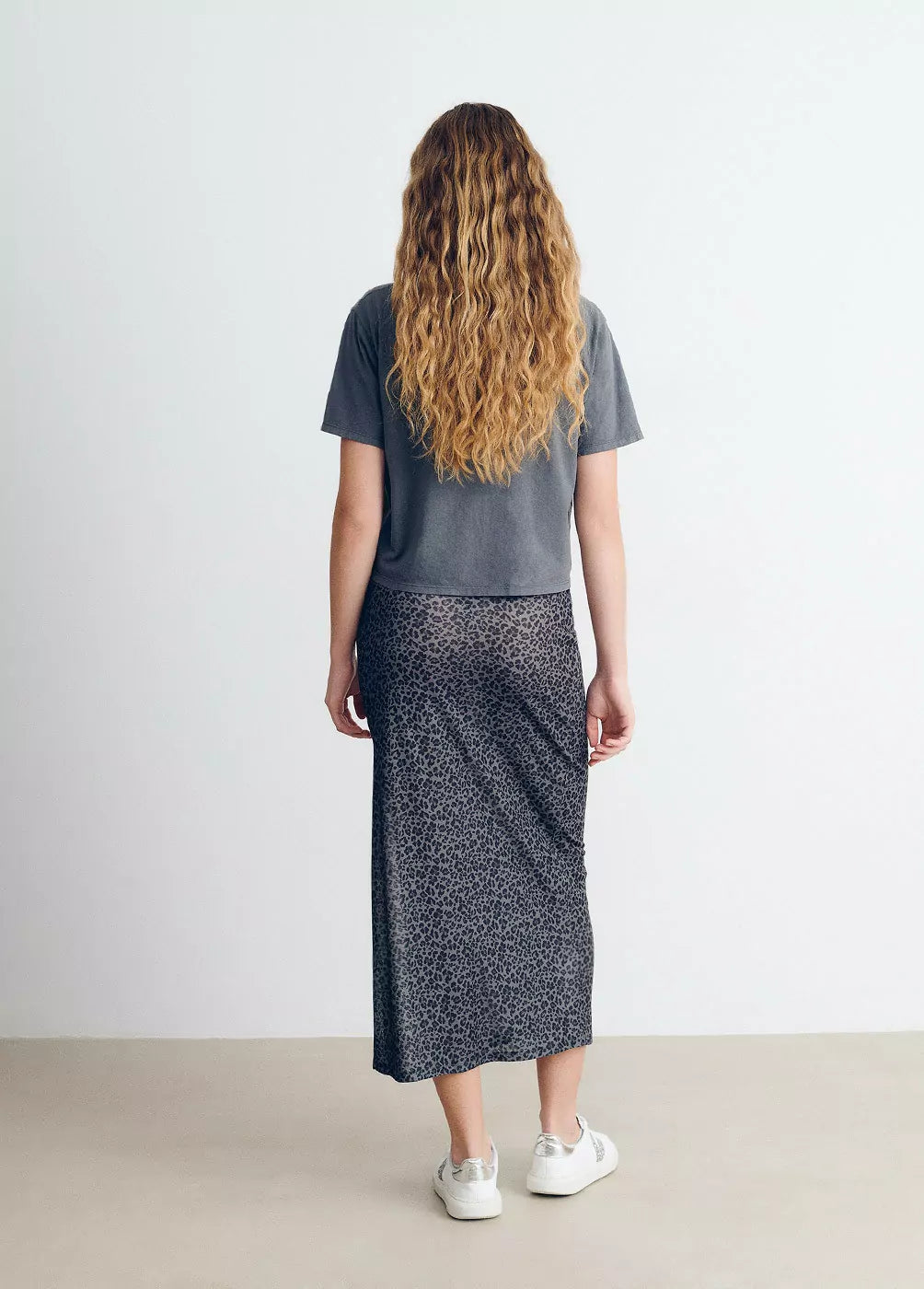Falda midi animal print