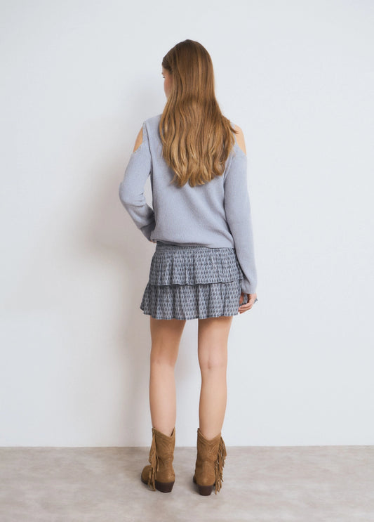 Falda volantes estampada sello indio