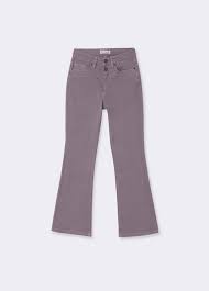 Pantalón cropped acampanado botones