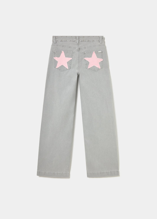 Jeans bolsillo parche estrella