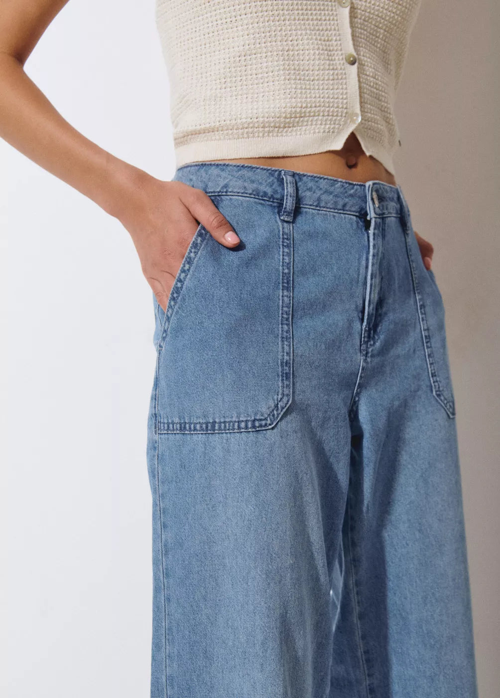 Jeans culotte aperturas