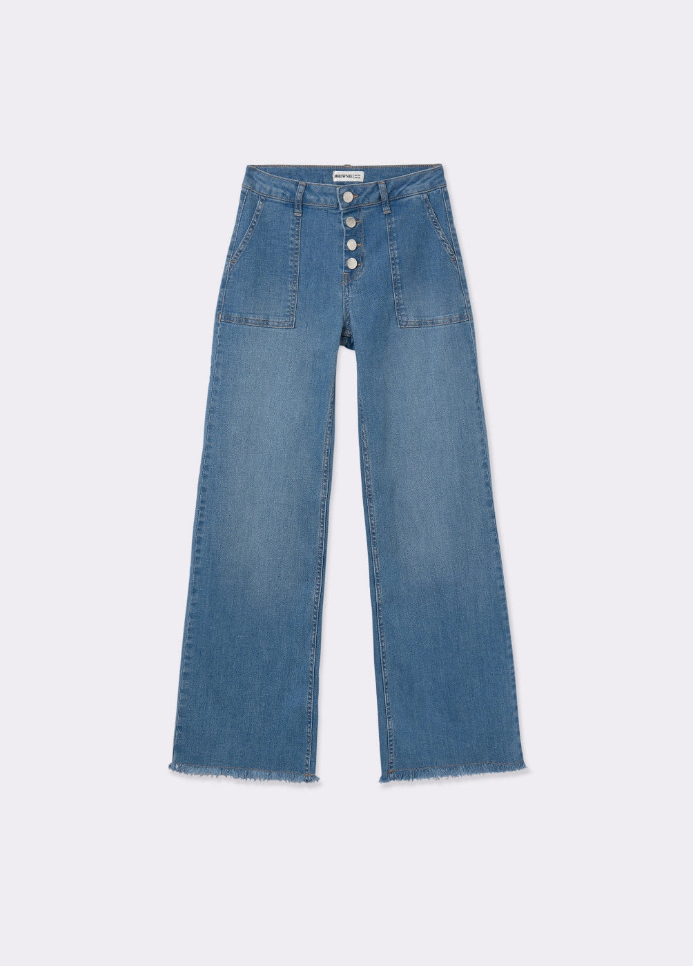 Jeans culotte bajo desflecado