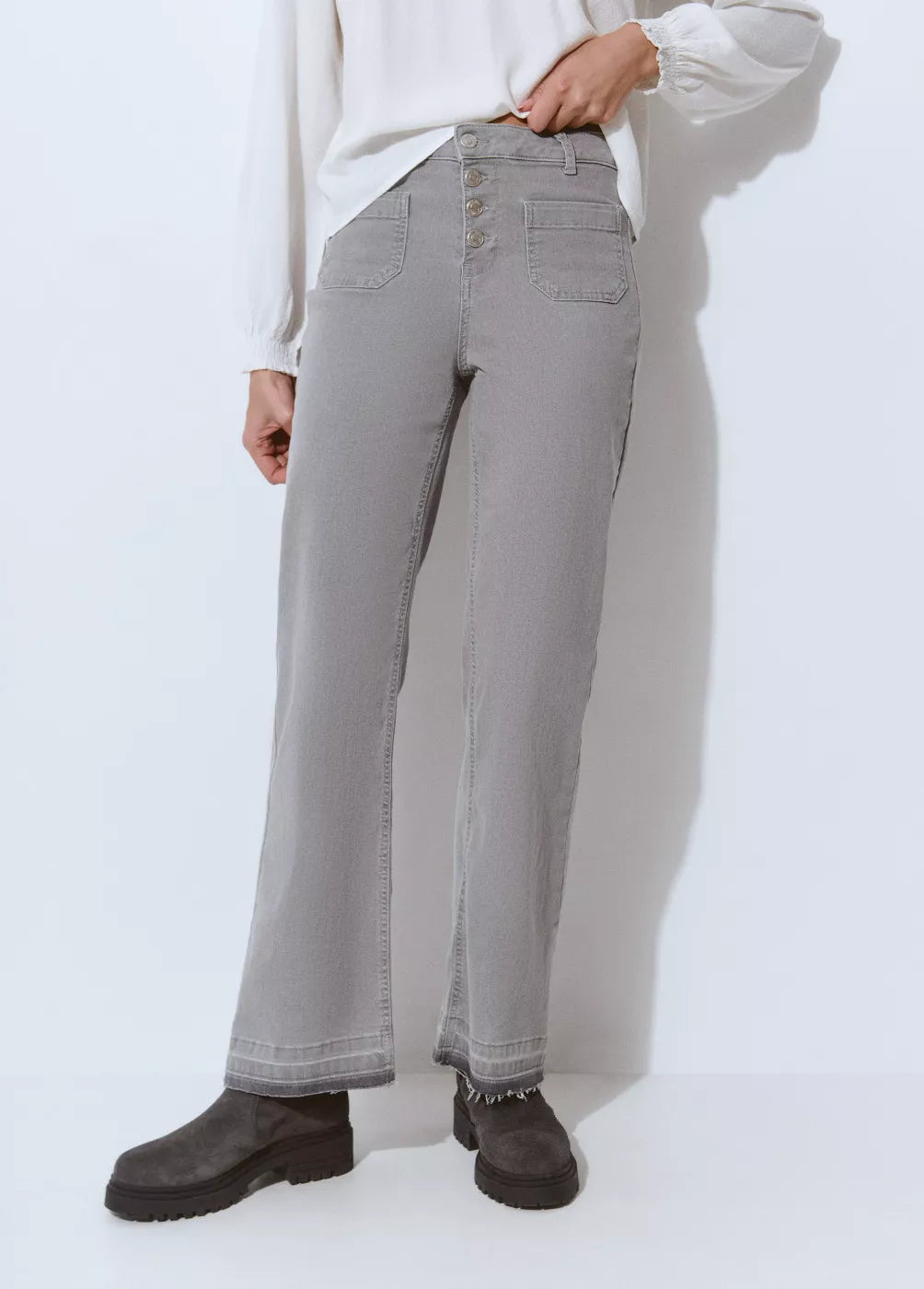 Jeans culotte botones frontales