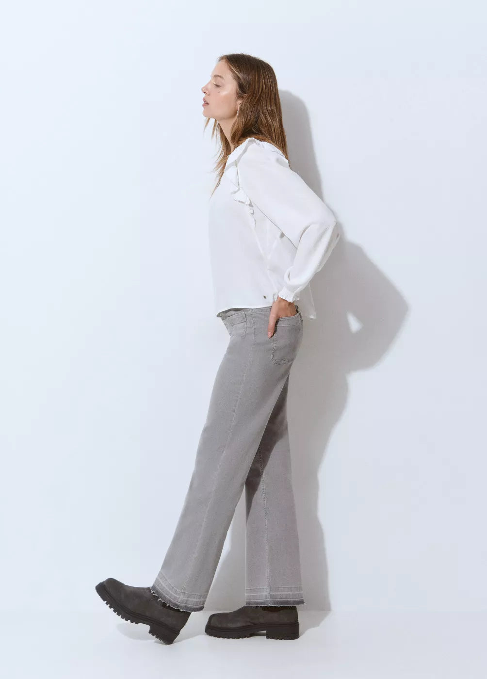 Jeans culotte botones frontales