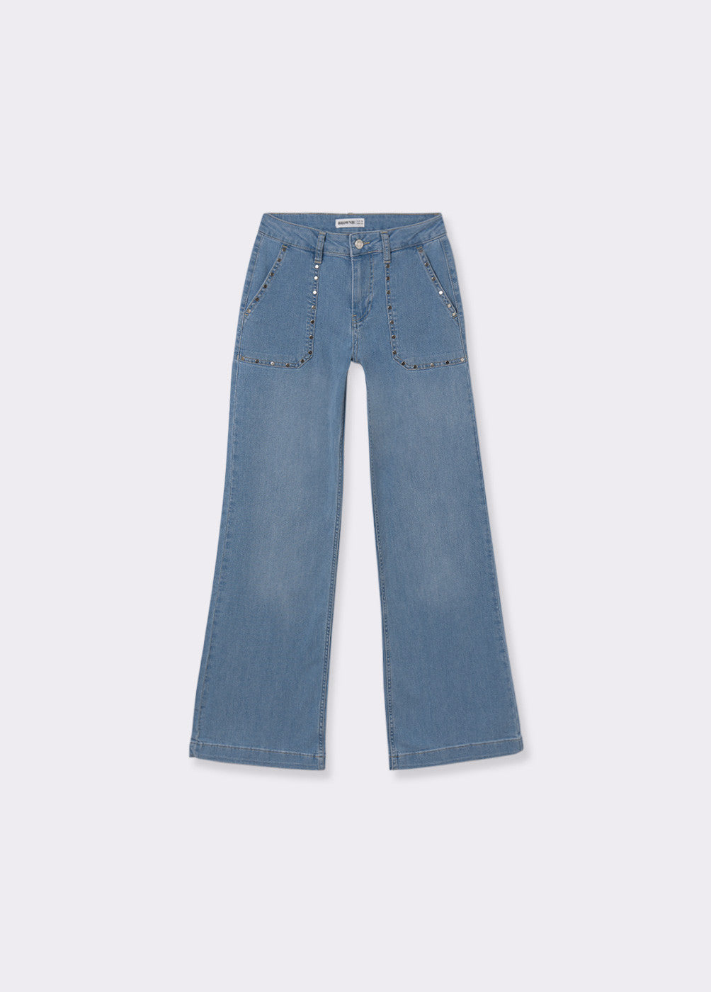 Jeans culotte tachas