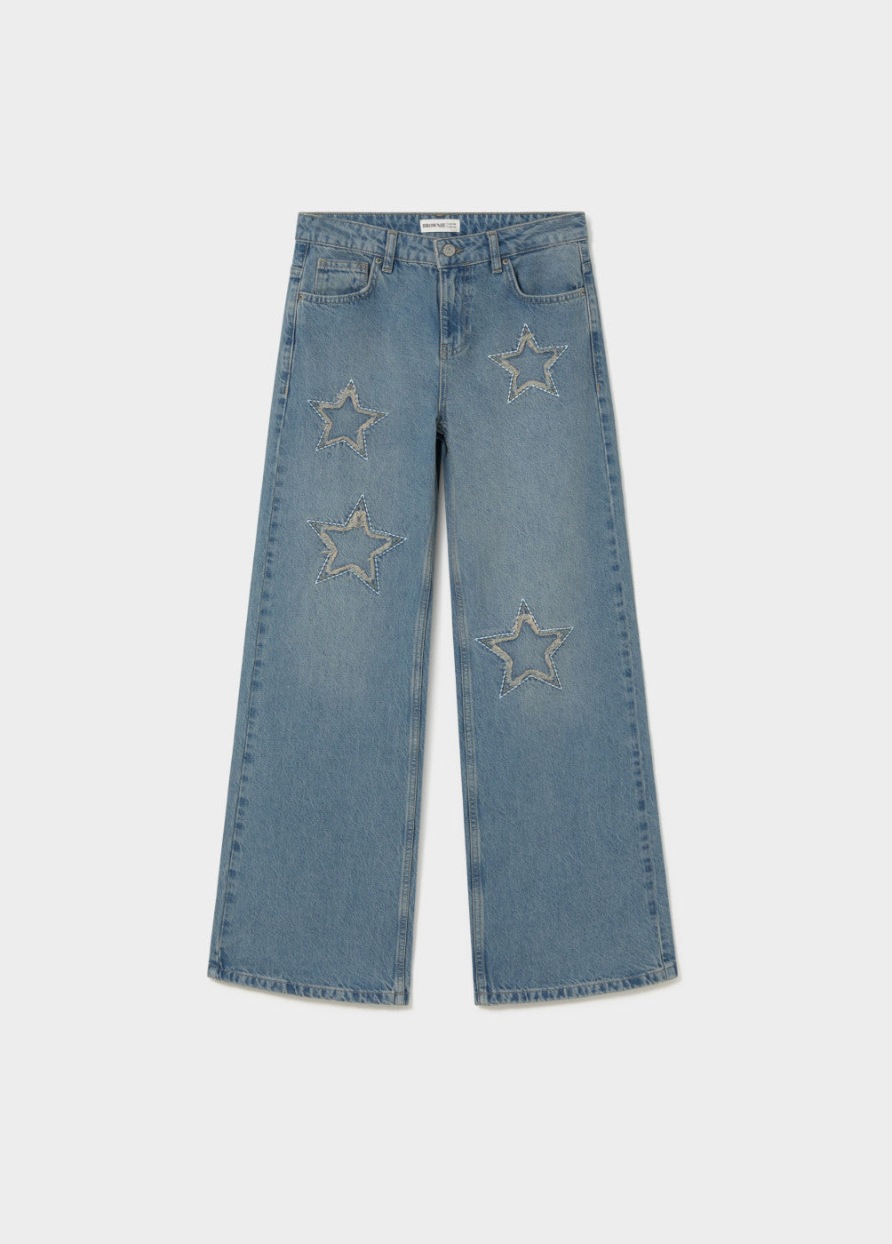 Jeans estrellas parche desflecado