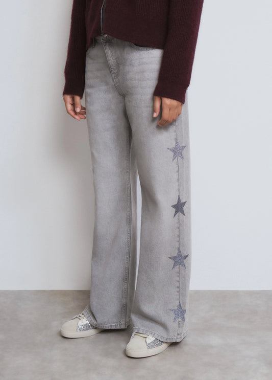 Jeans multiestrellas lateral gris