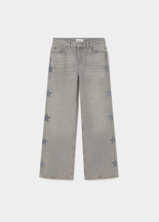 Jeans multiestrellas lateral gris