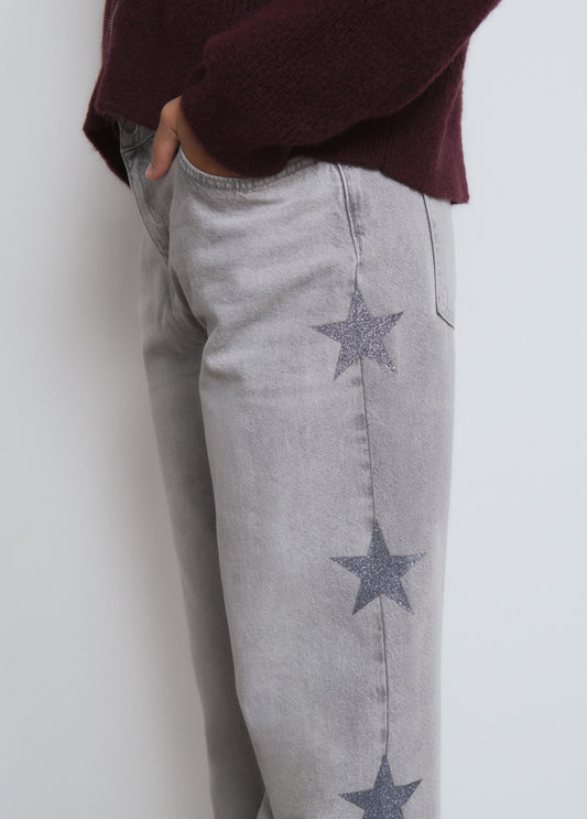 Jeans multiestrellas lateral gris