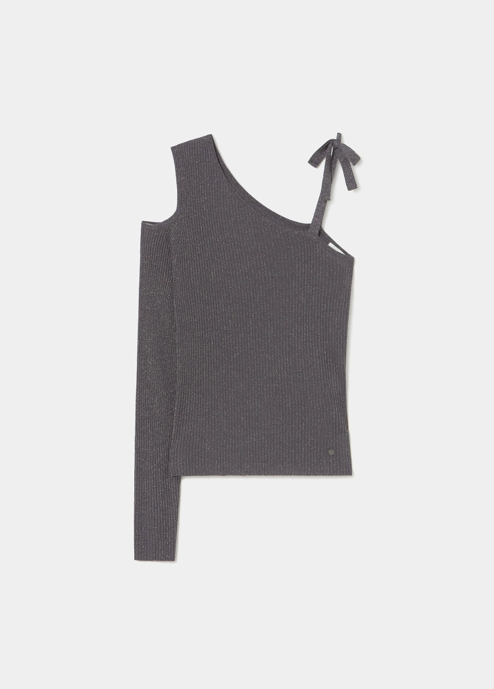 Jersey asimétrico lazo gris medio