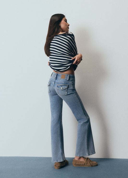 Jersey asimétrico rayas choker