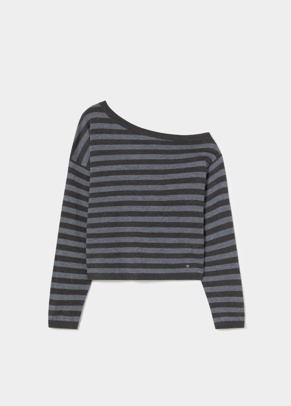 Jersey asimétrico rayas gris oscuro