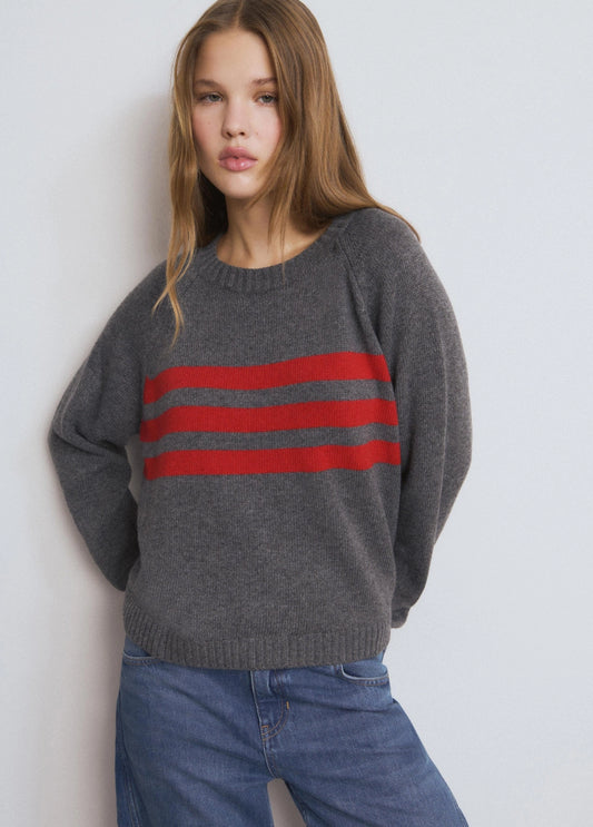 Jersey basico cuello redondo rayas