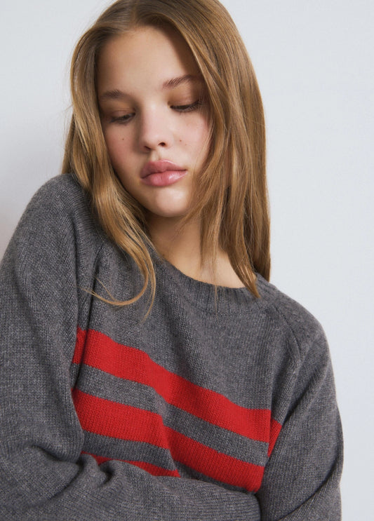 Jersey basico cuello redondo rayas