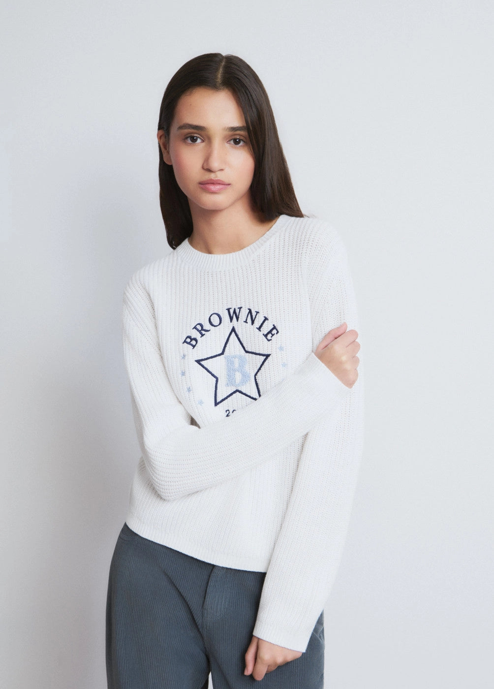 Jersey bordado con estrella flock