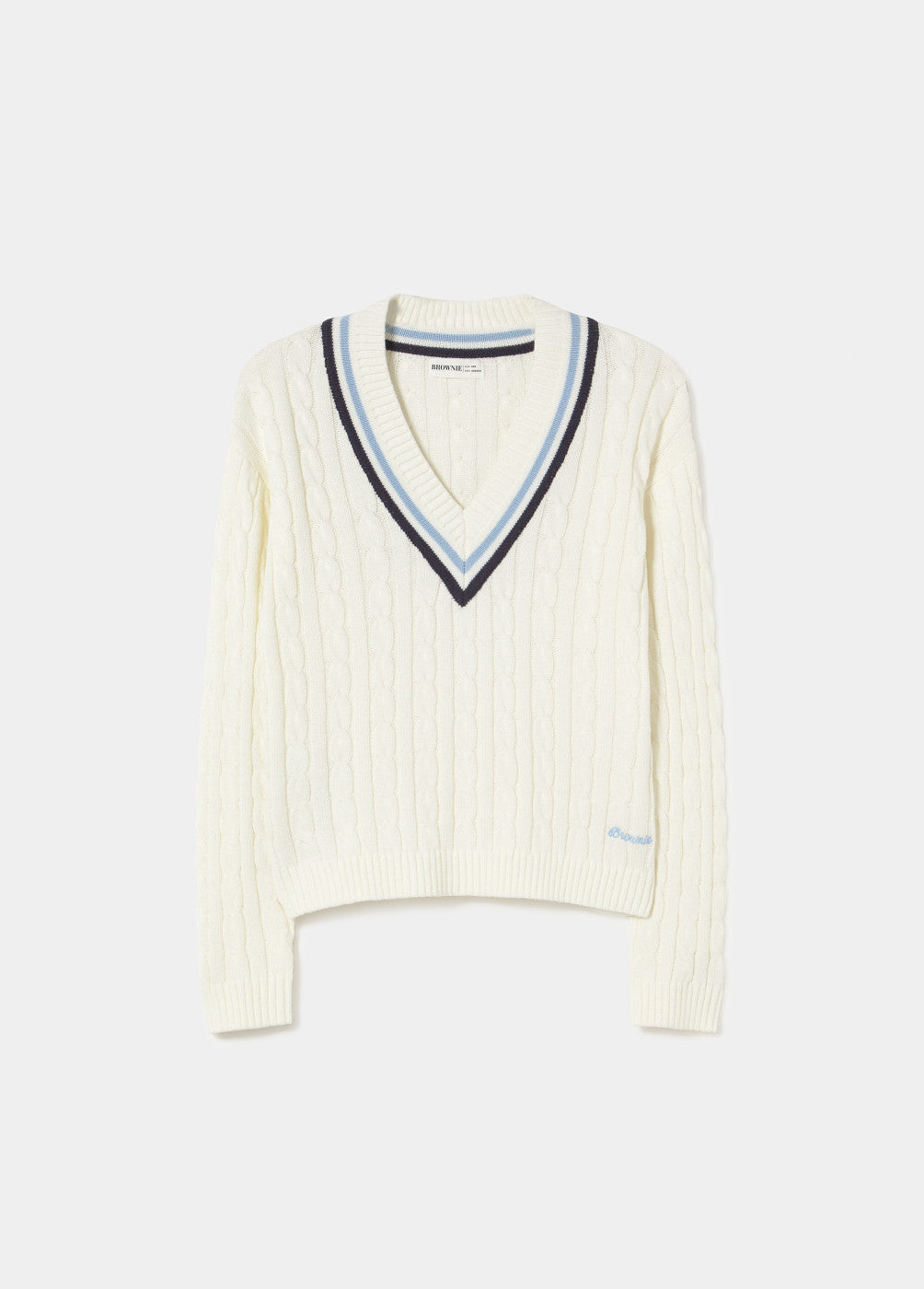 Jersey cuello pico trenzas