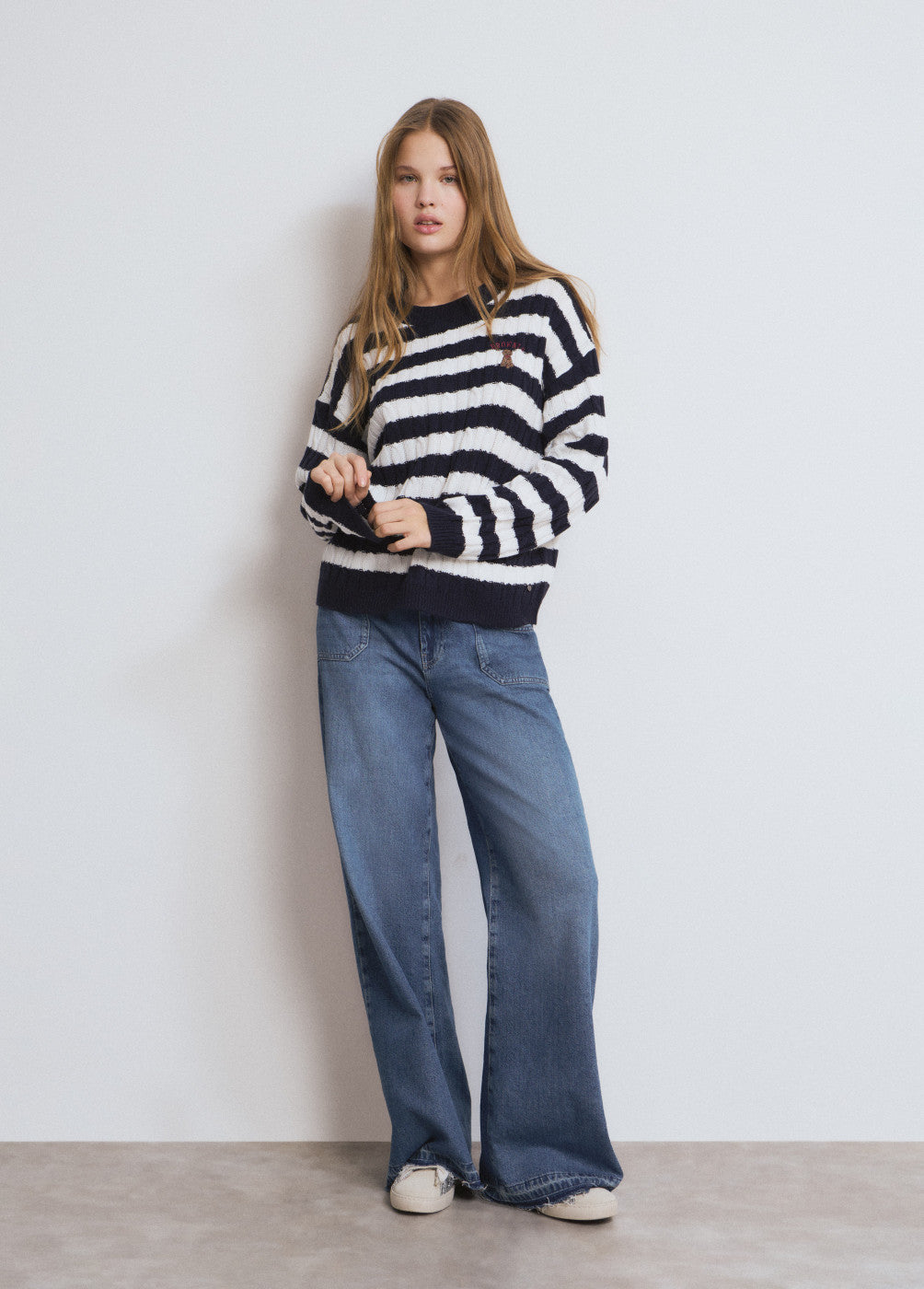 Jersey trenzas rayas bordado perrito