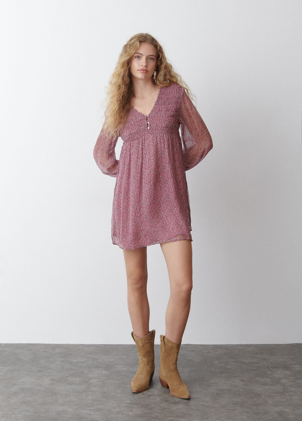 Vestido bata de pecho suelto