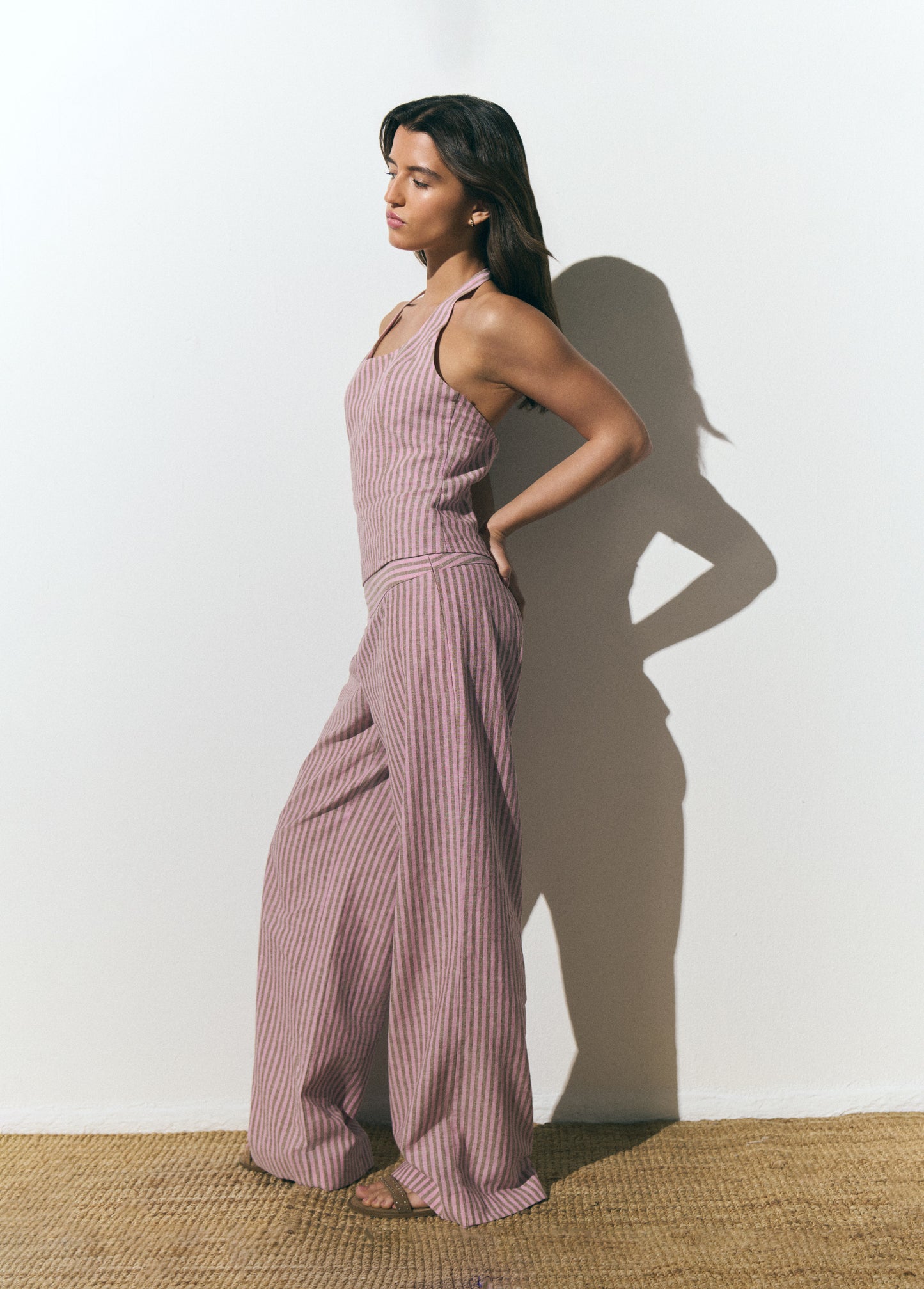 Pantalón rayas cintura ancha