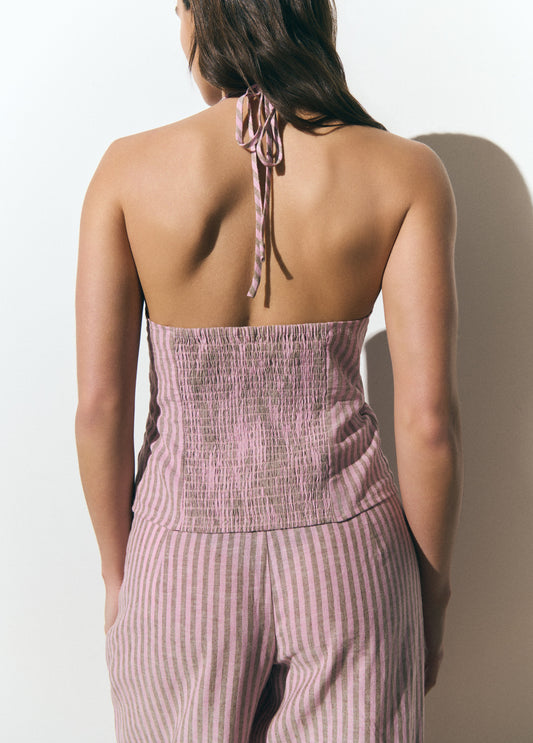 Top halter rayas