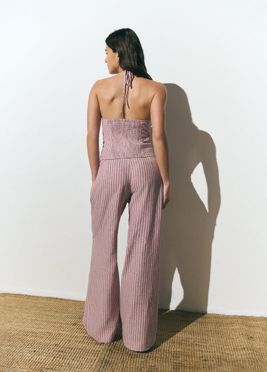 Pantalón rayas cintura ancha