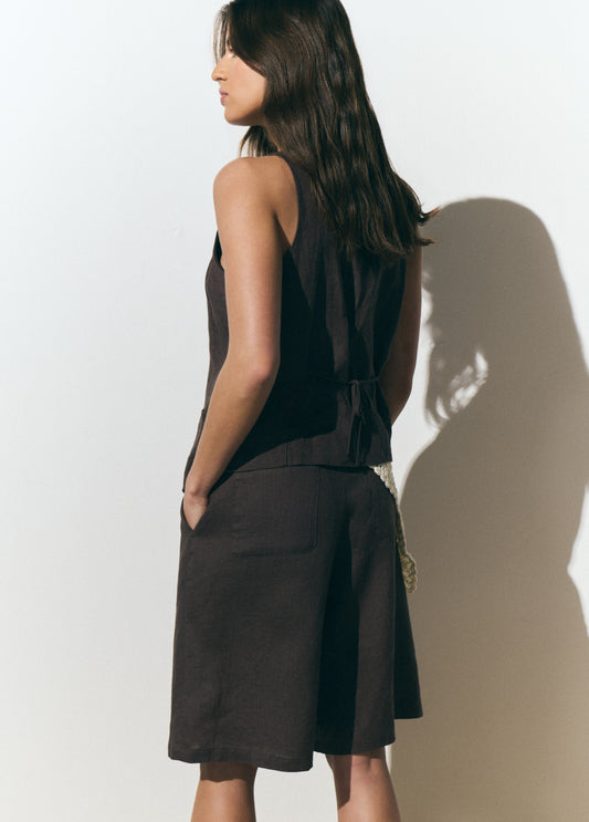 Bermuda larga 100% lino