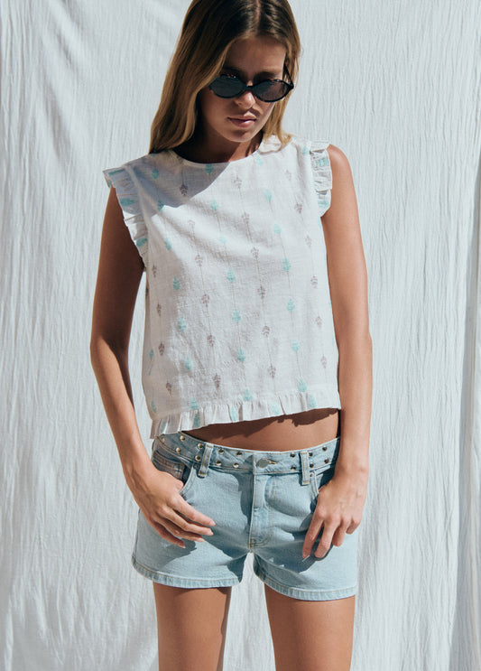 Blusa multiposición bordados