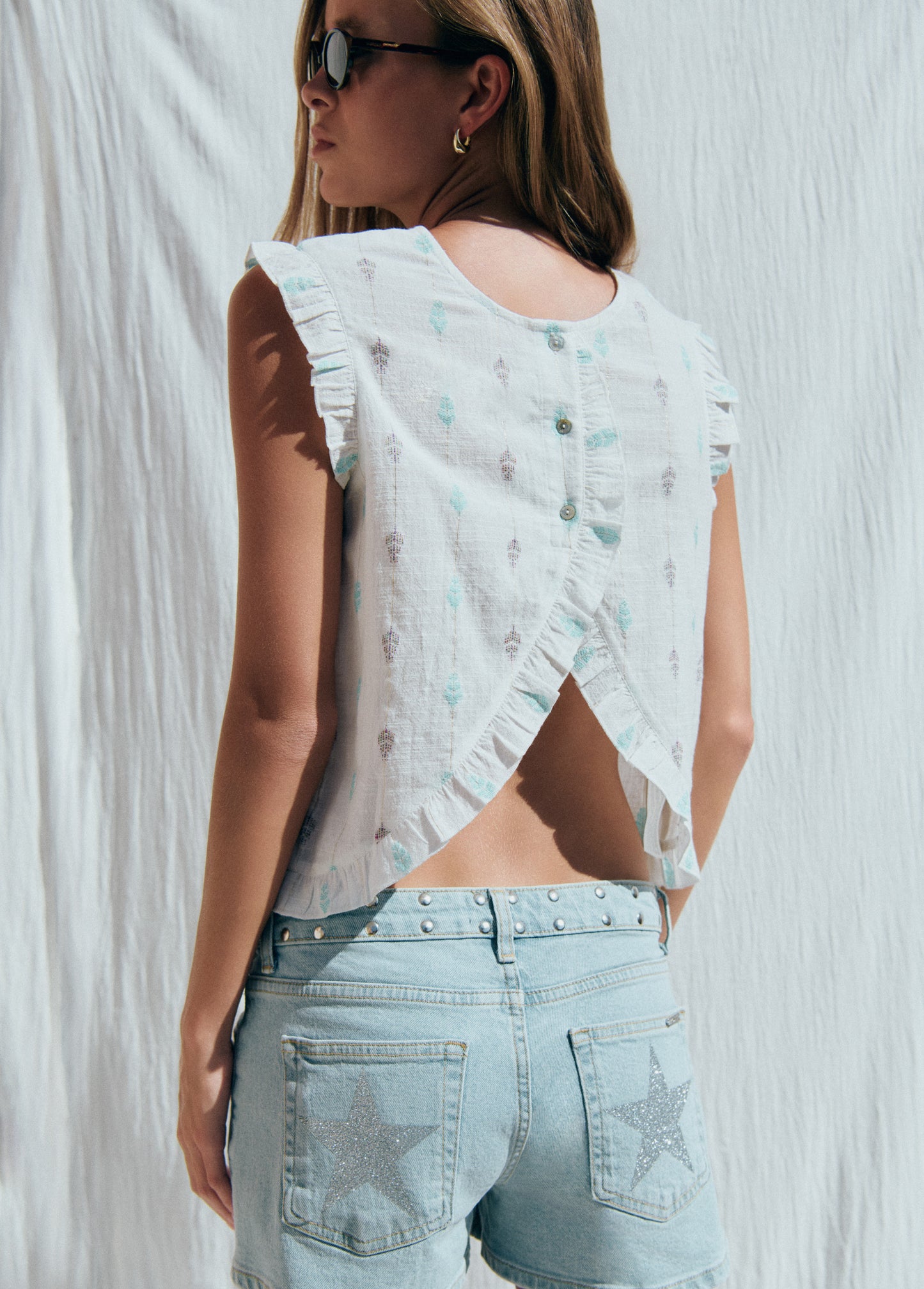 Glitter studded shorts