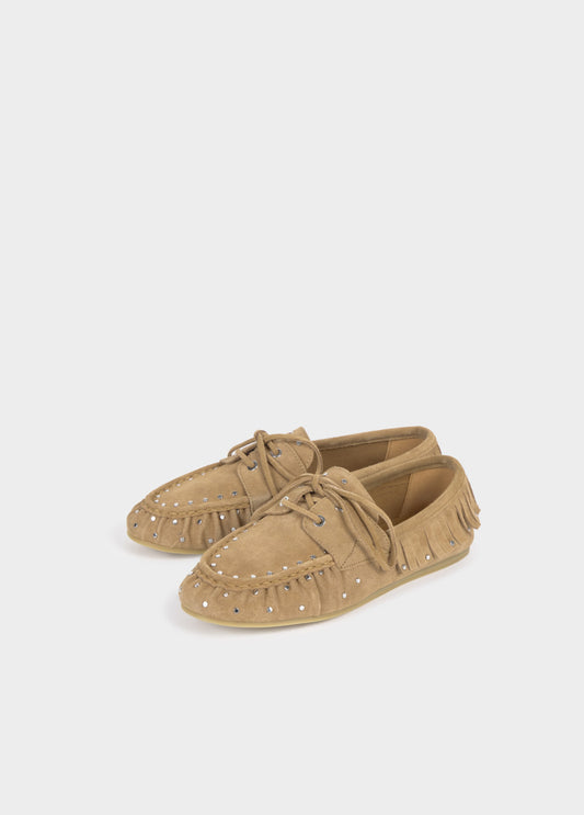 Mocasín flecos cuero