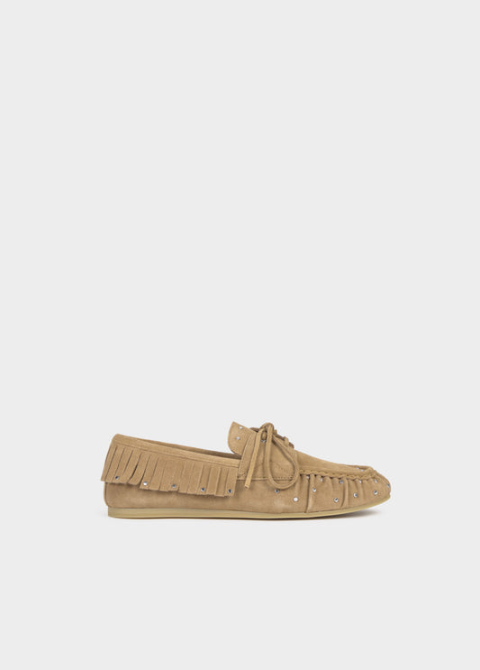 Mocasín flecos cuero