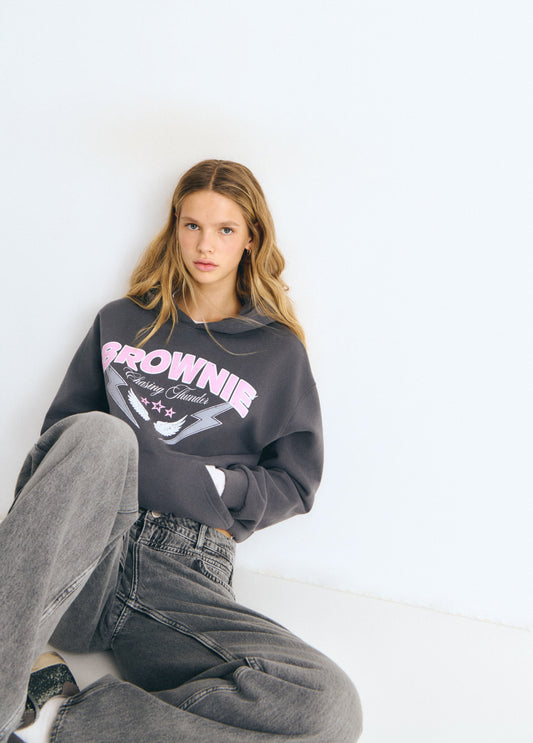 Sudadera capucha print alas