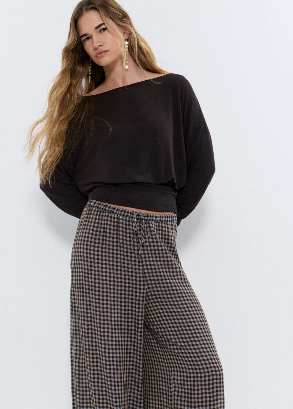 Pantalón bombacho de cuadros
