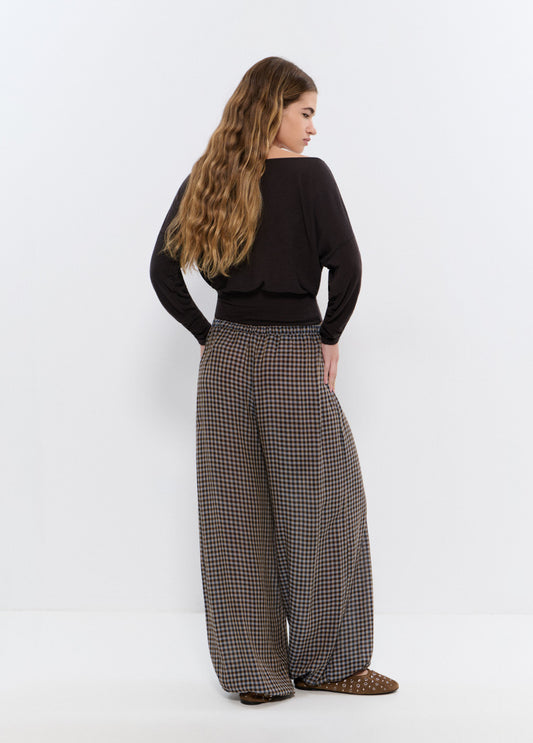 Pantalón bombacho de cuadros