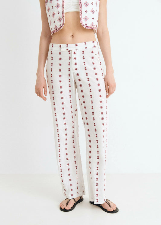 Pantalón bordado cenefa
