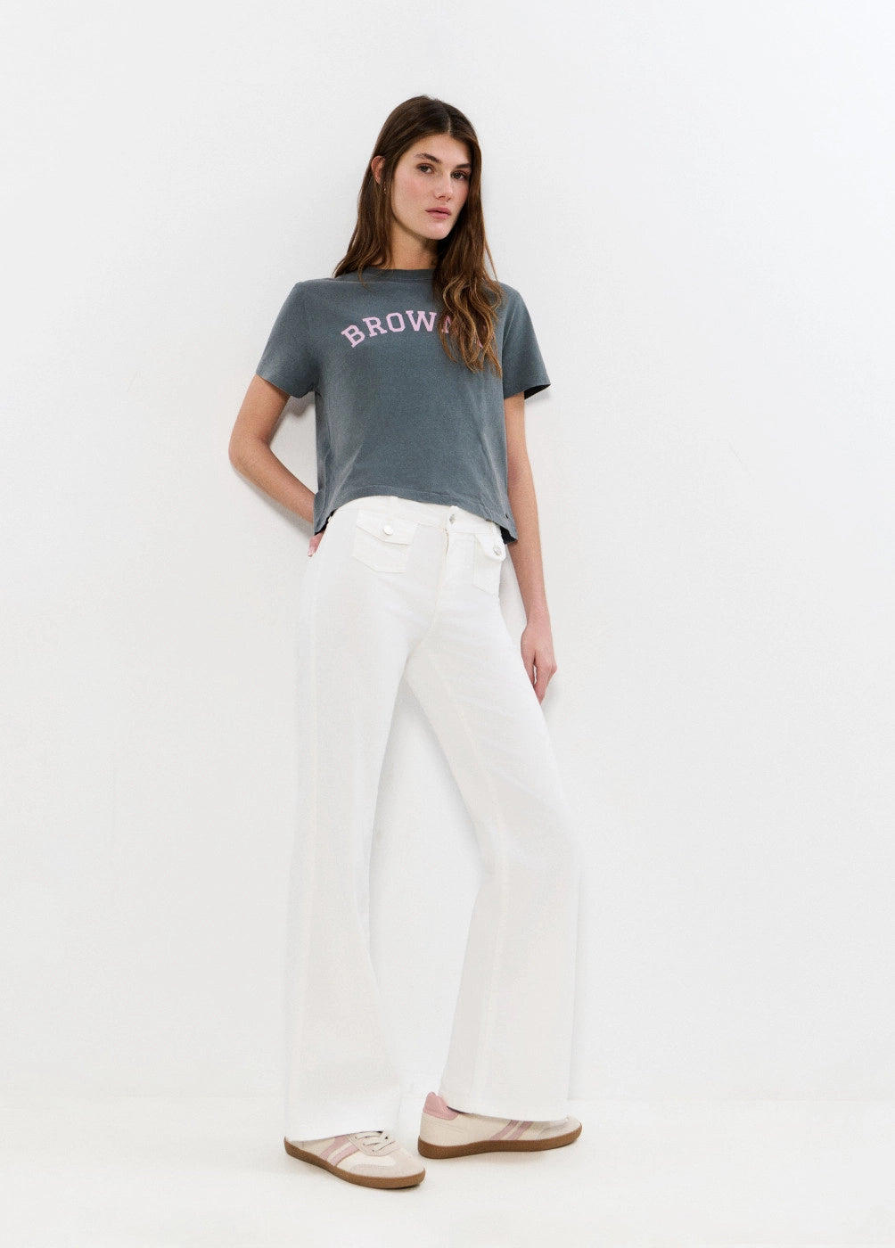 Pantalon campana bolsillos frontales