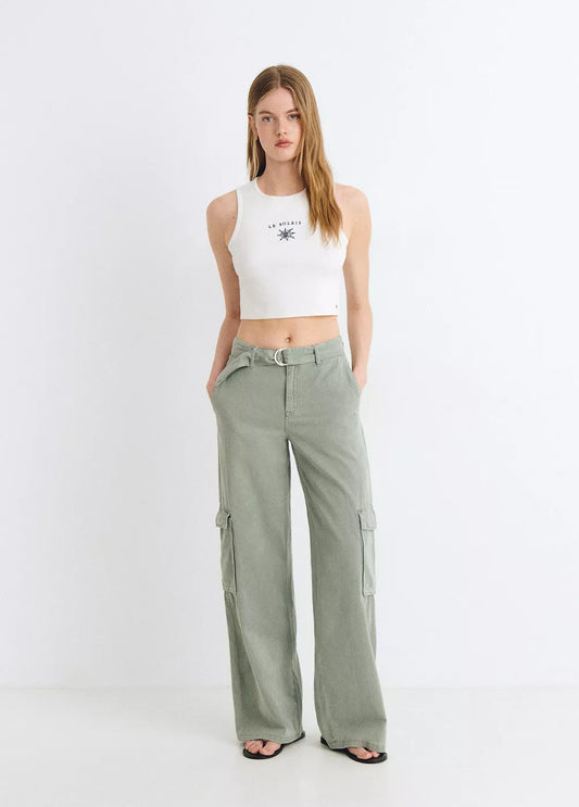 Pantalón cinturón doble cargo