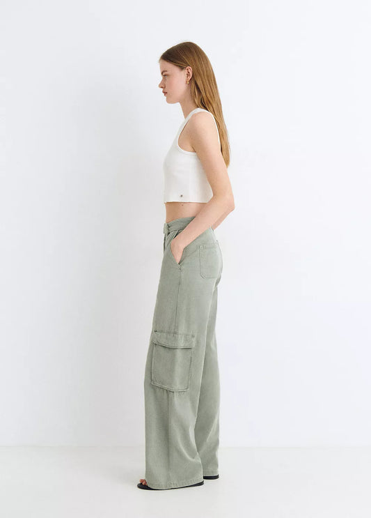 Pantalón cinturón doble cargo