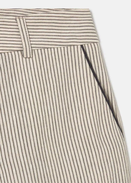Pantalón con lino rayas vivos contraste
