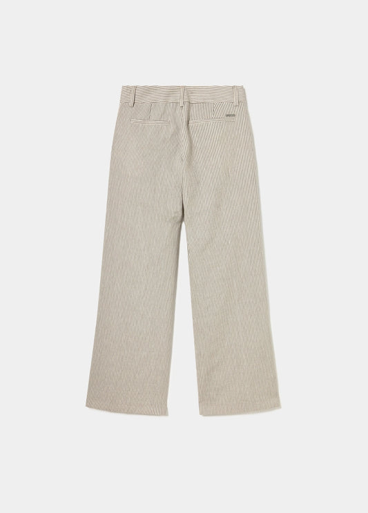 Pantalón con lino rayas vivos contraste