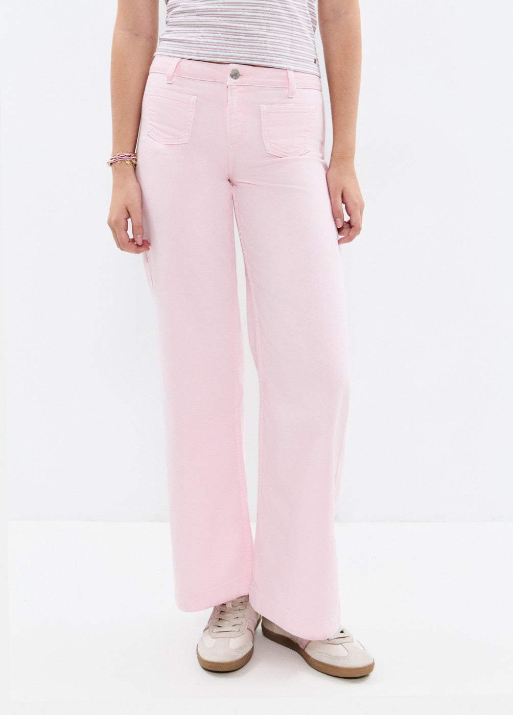 Pantalón culotte bolsillos frontales