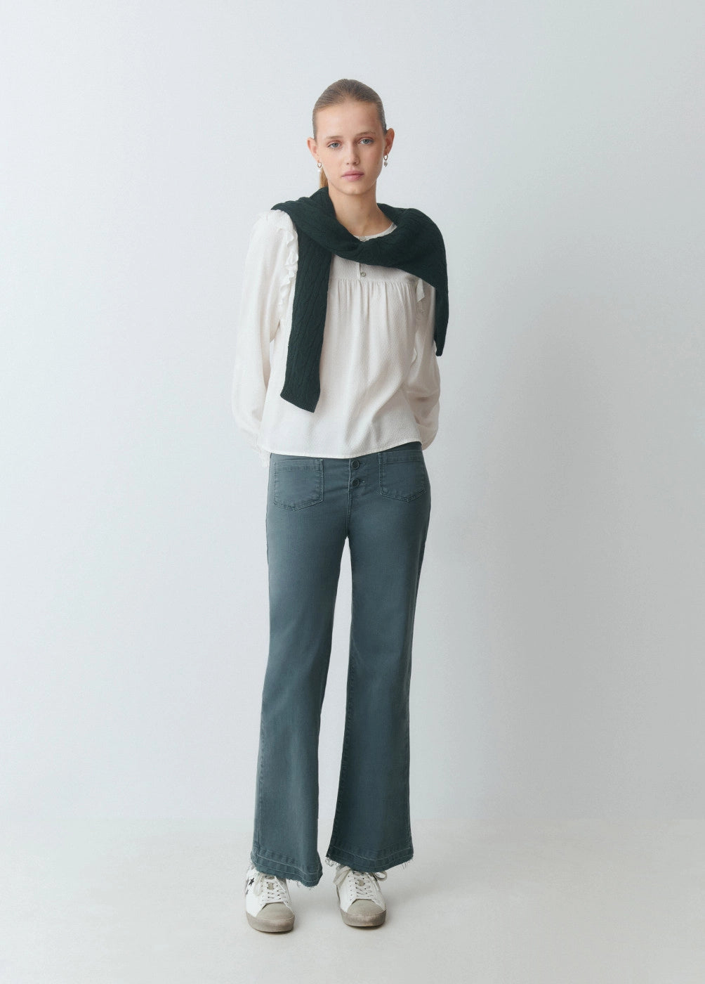 Pantalón culotte botones frontales