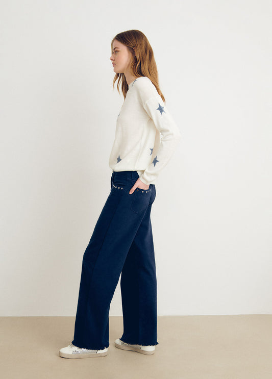 Pantalón culotte eyelets