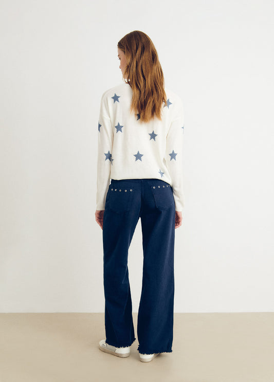 Pantalón culotte eyelets