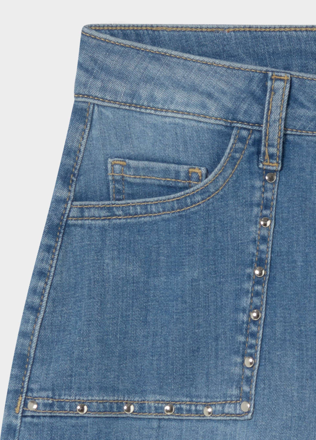 Pantalon culotte tachas azul medio