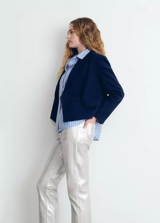 Pantalón laminado cinco bolsillos