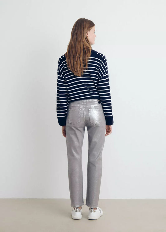 Pantalón laminado cinco bolsillos