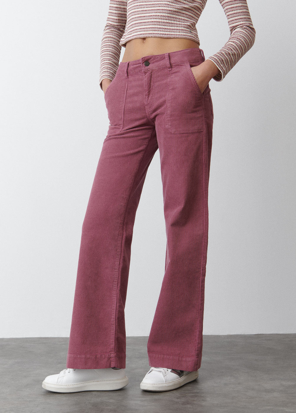Pantalón pana culotte bolsillo frontal